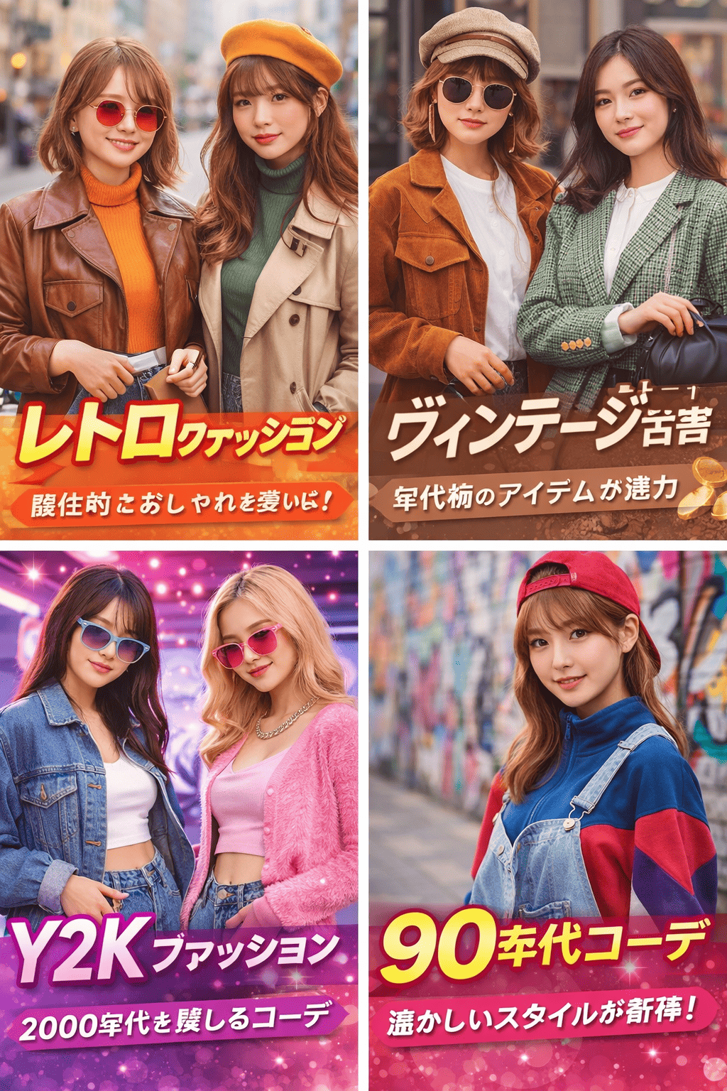 レトロファッションとは？90年代・Y2Kトレンドを楽しむおしゃれコーデガイド